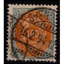 Tofarvet øreudgave. 100 øre grå/gul.